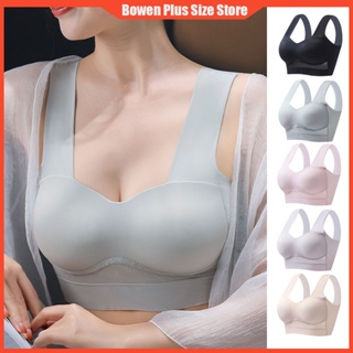 L-3XL For 40-90kg Plus Size Women's One-Piece Fixed Cup Breast Holding  Sleeping Bra Seamless Push up Beauty Back Tube Top without Steel Ring Vest  Underwear