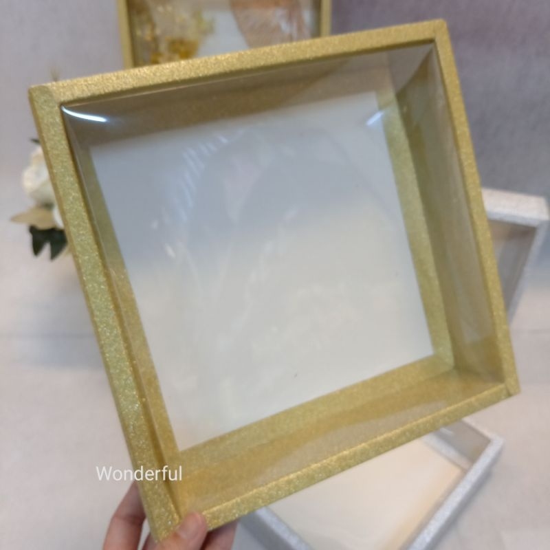 Frame Mas Kahwin Bajet Bingkai Paper Box with PVC Cover Glitther Box ...