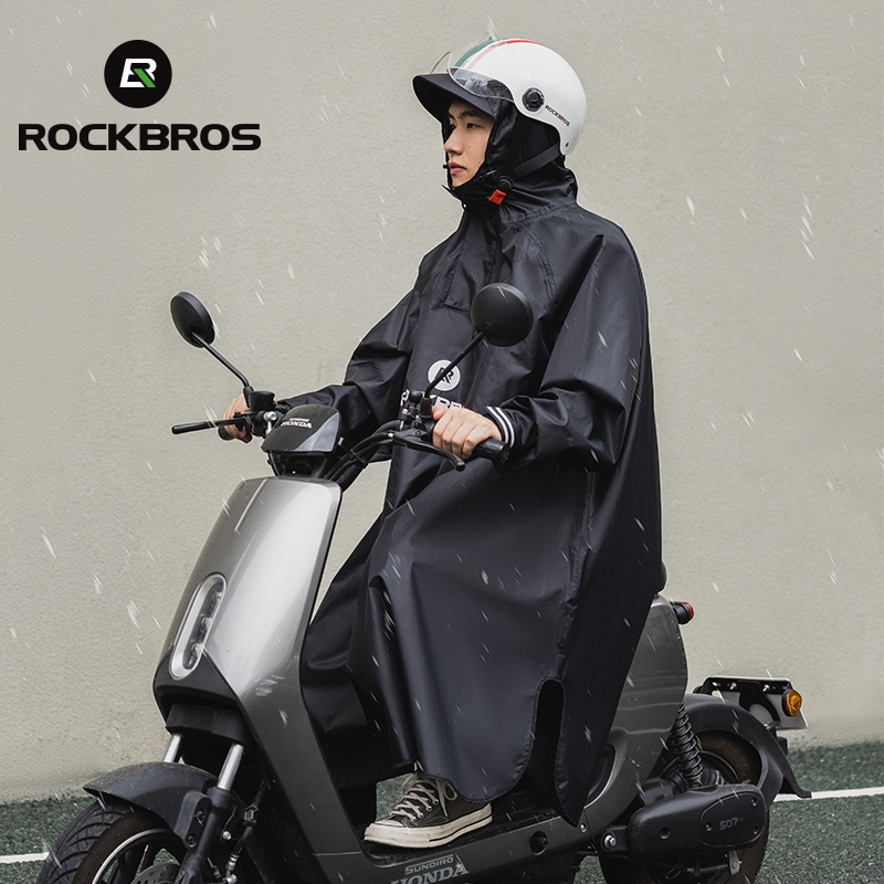 ROCKBROS Waterproof Cycling Rain Jacket - Unisex Bike Raincoat For Men, Sports Running Coat (Black, YPY013BK)
