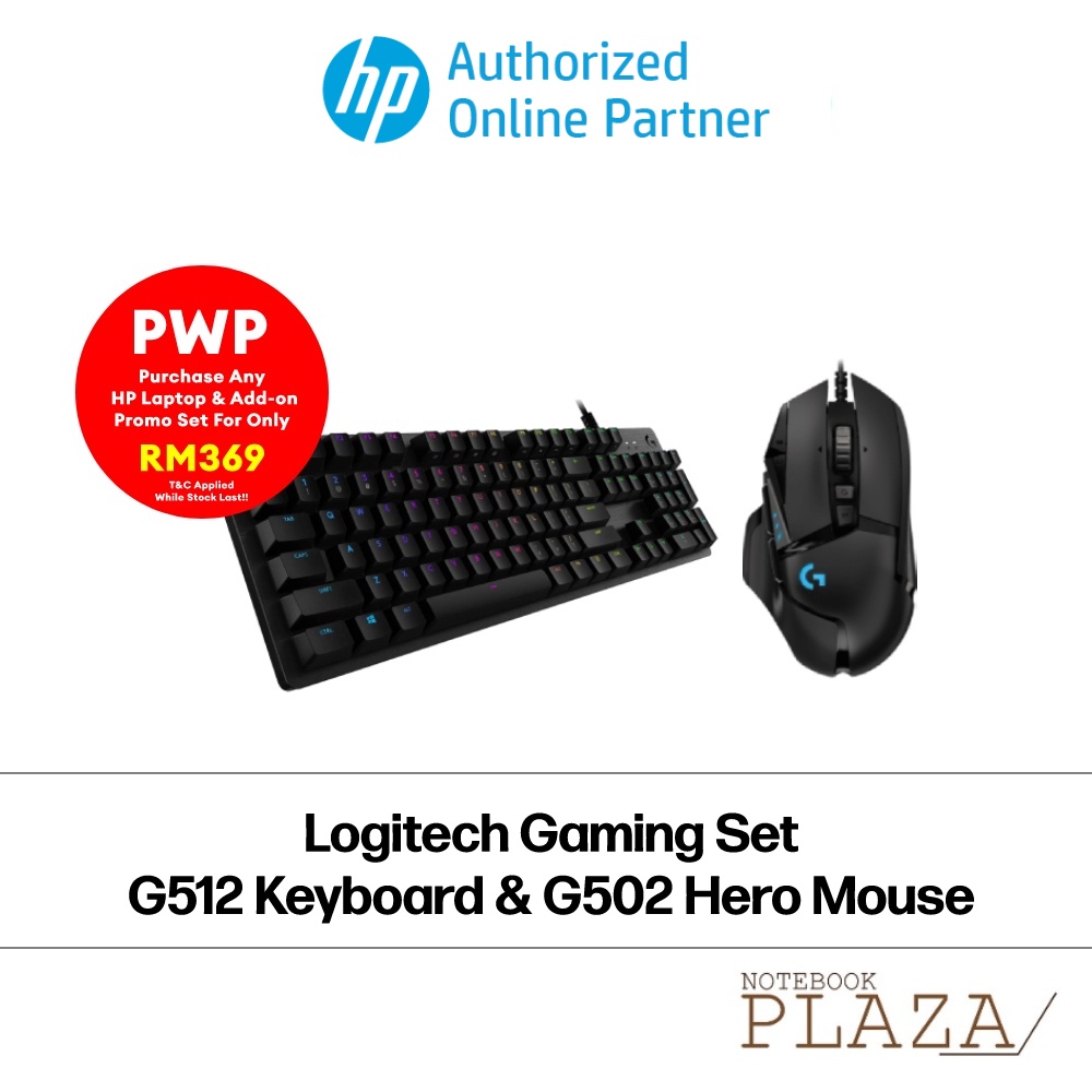 Logitech Light Up Gaming Keyboard G512 Carbon (GX Blue) & Mouse G502 Hero