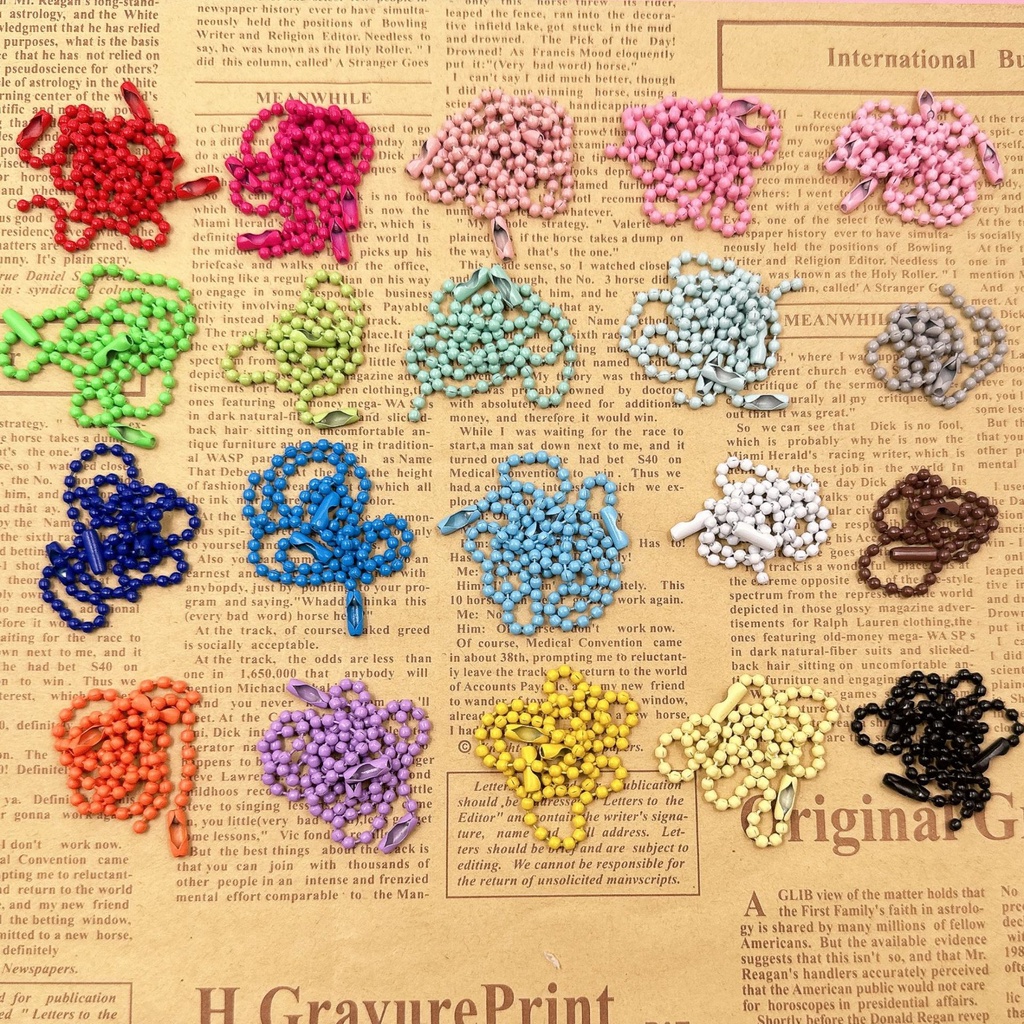50pcs Colorful Ball Bead Chains Fits Key Chain/Dolls/Label Hand Tag ...