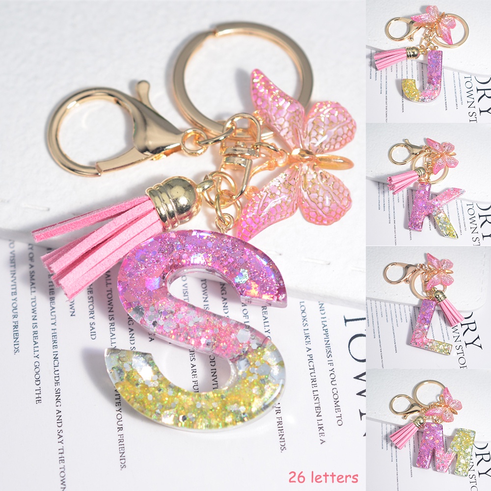 Women's A Z 26 Letter Keychain Tassel Design Resin - Germany