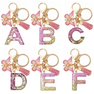 Custom Resin Alphabet Letter Charm Pendants Keychain Ladies Girly