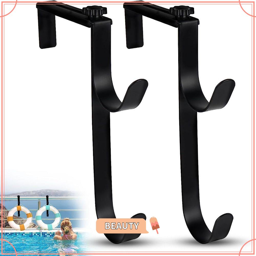 BEAUTYONE Pool Fence Hook, Heavy Duty Double Hook Pool Pole Hook, Adjustable Metal Pool Tool