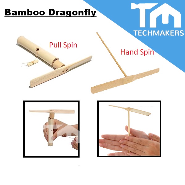 Bamboo Dragonfly Bamboo Copter Toy Hand Spin Stick Outdoor Game Kid Child Toy Vintage Collection Kipas Helicopter DIY
