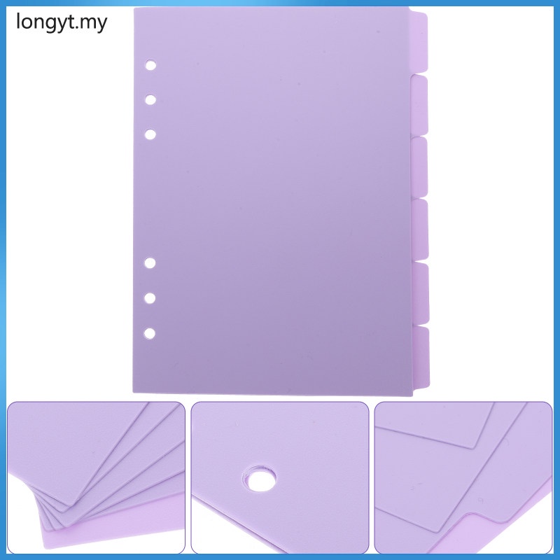 Cardstock Binder Dividers Document Plastic Folder Loose Leaf Separator