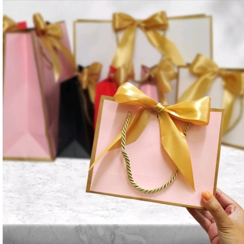 LUNA Luxury XL Ribbon Bag VIP Guest wedding Hamper Raya box Shopping ...