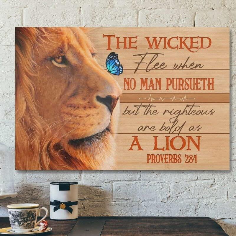 Bible Verse The Righteous Are Bold As a Lion Proverbs Wall Art Home ...