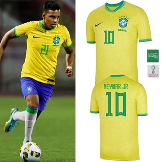 Brazil No10 Neymar Jr Home Soccer Country Jersey