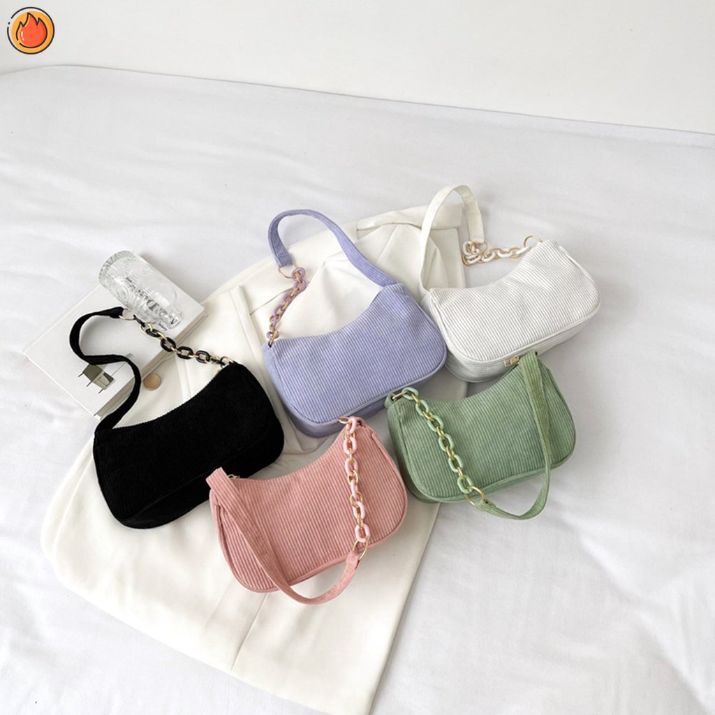 Casual Plain Chain with Lining Hardwearing Small Shoulder Bag for Women ...