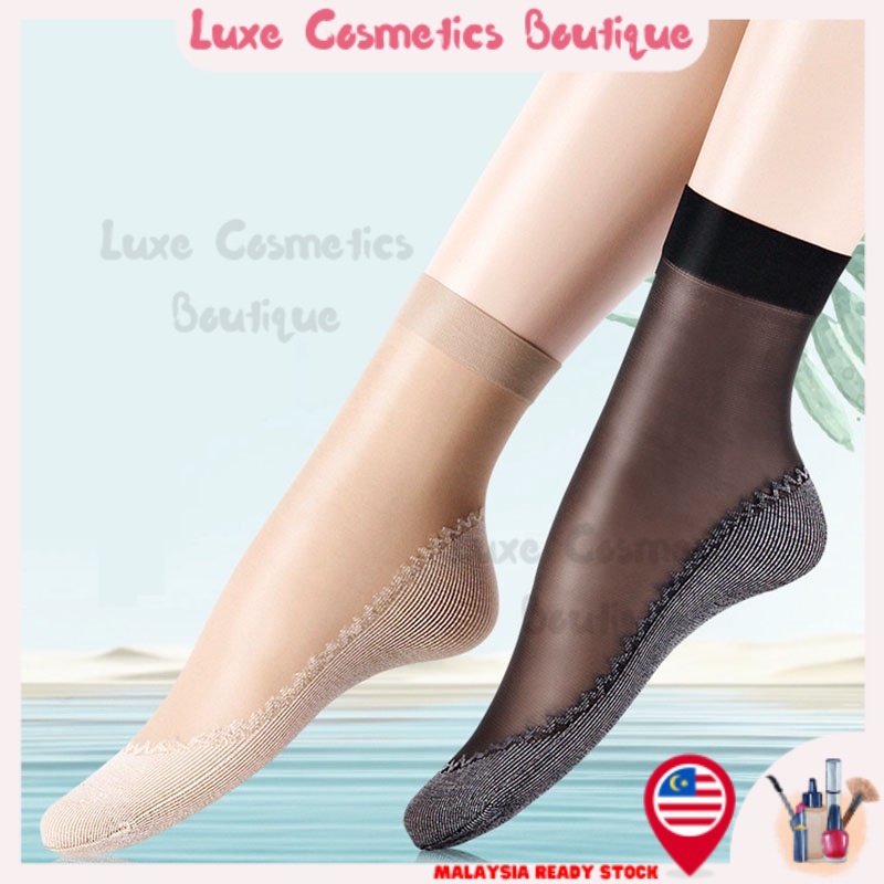 Women Elastic Short Stocking Socks Sexy Ultra Thin Silky Stockings Nylon Ankle Stoking Pendek