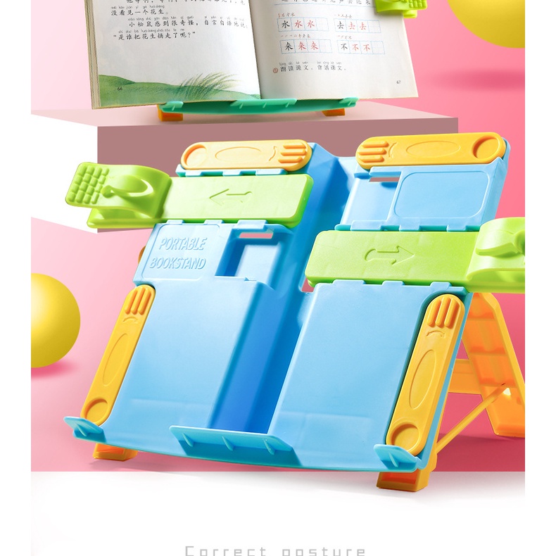 Children's reading rack can fold the simple the table telescopic book ...