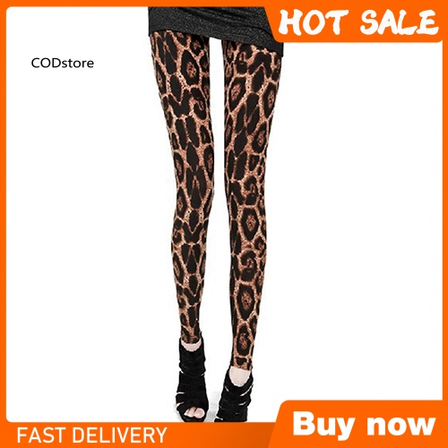 Kdcod Womens Fashion Sexy Slim Fit Elastic Leopard Print Tights Pants Leggings Shopee Malaysia 1417