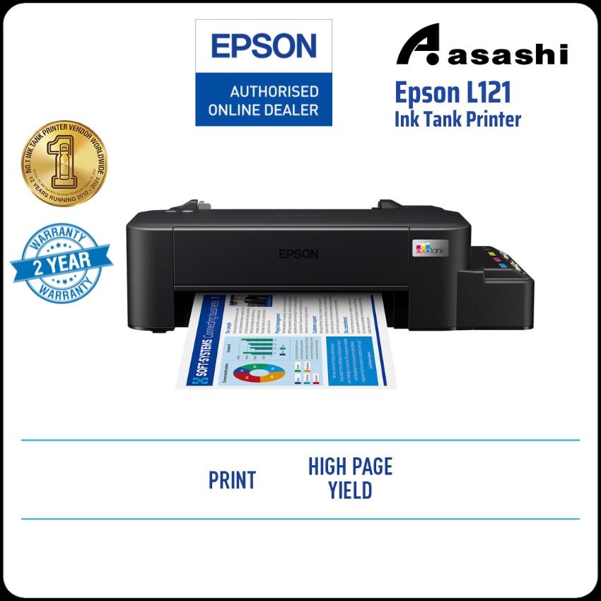Epson L121 Injket Printer (Warranty 1Years + 1Years online Register