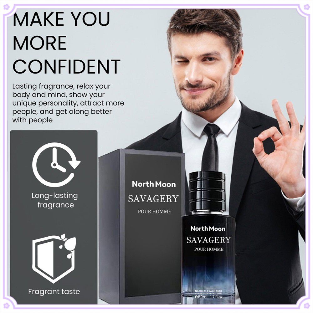 North Moon Savagery Mens Perfume Natural Freshing Long Lasting Light Lavender Extract Fragrance 4498