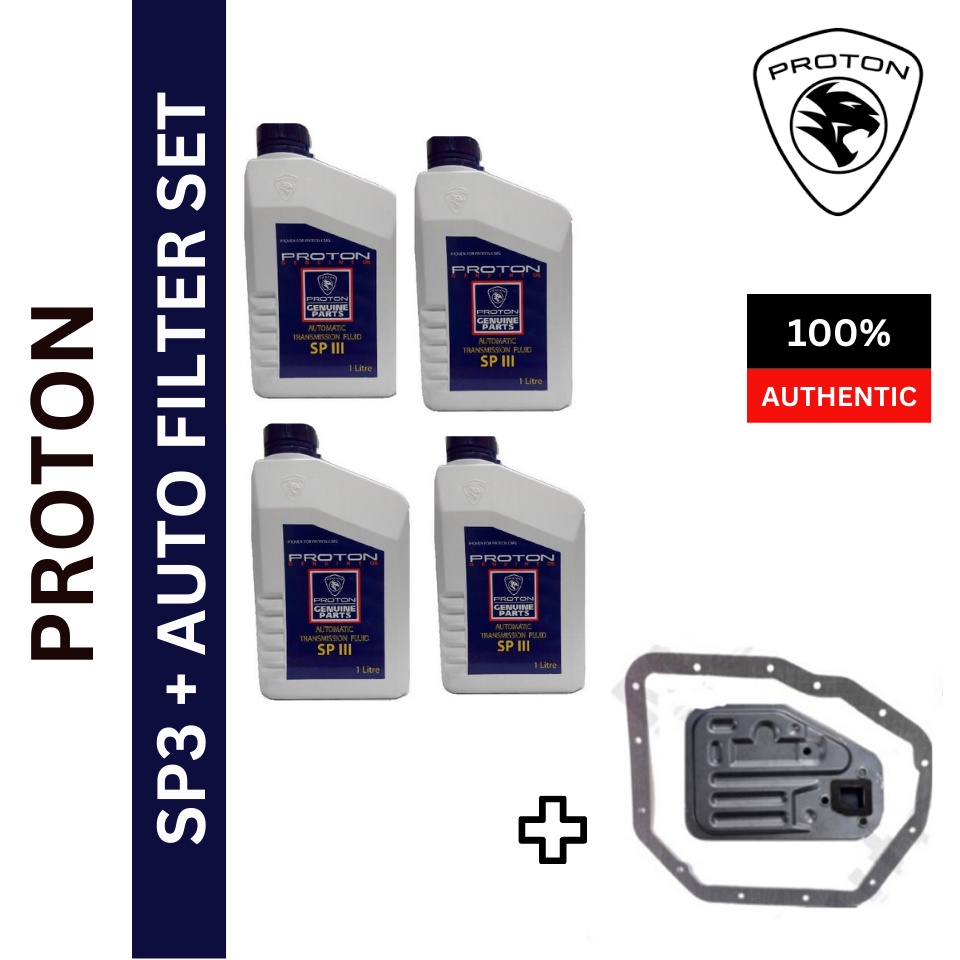 PROTON ATF SP3 1L (MS991159)x (4pcs)& AUTO FILTER KIT MD737840PROTON