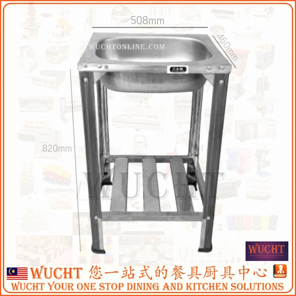 【WUCHT】CAM DIY Sink Stainless Steel FreeStanding Sink Kitchen Single