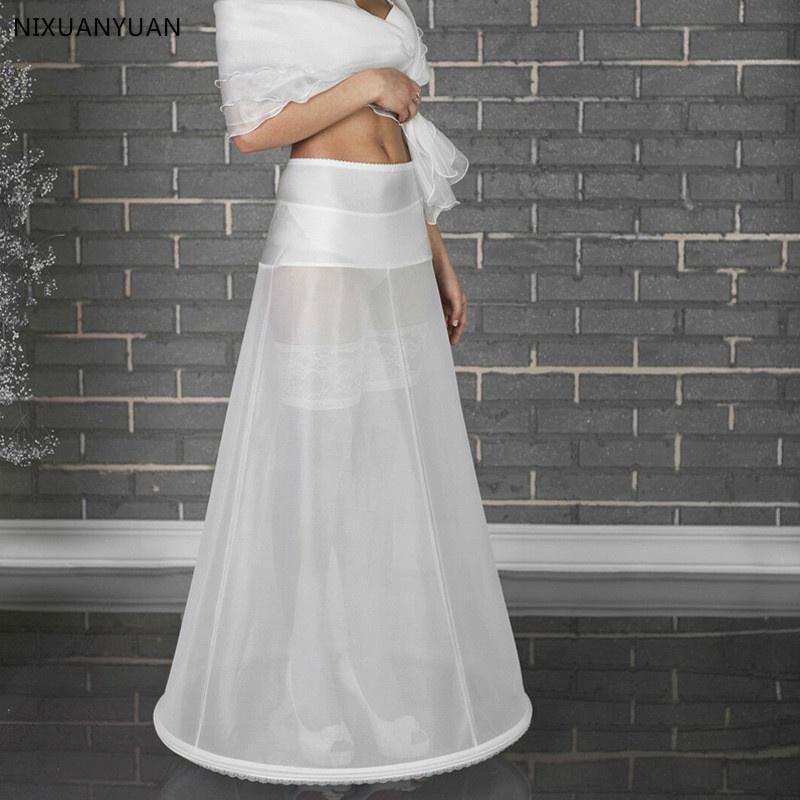 A Line 1 Hoop Petticoat for Bridal Wedding Dress Crinoline Slip Underskirt  for Women Dress White Black Adjust Waist | Shopee Malaysia