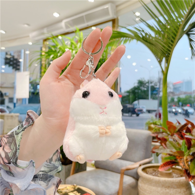 Cute Hamster Plush Toy Doll Bookbag Pendant Small Hamster Keychain