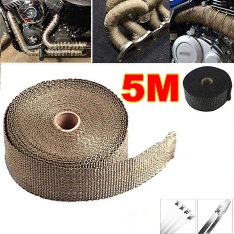 5m Exhaust Pipe Insulation Thermal Heat Wrap Roll Insulation Cotton