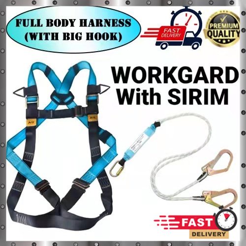 WORKSAFE WORKGARD SAFETY FULL BODY HARNESS WITH BIG HOOK - WGF512 ...