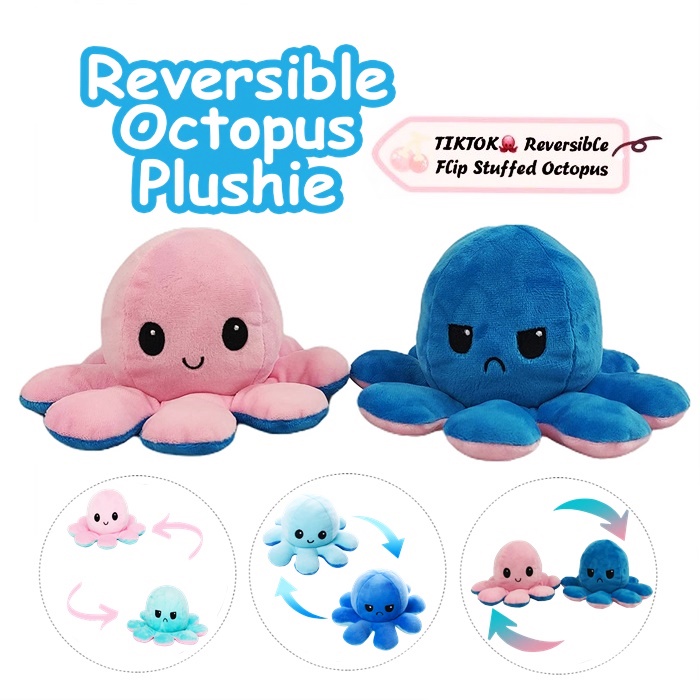 Flip Octopus Doll Viral TIKTOK Reversible Octopus Plush Reversible ...