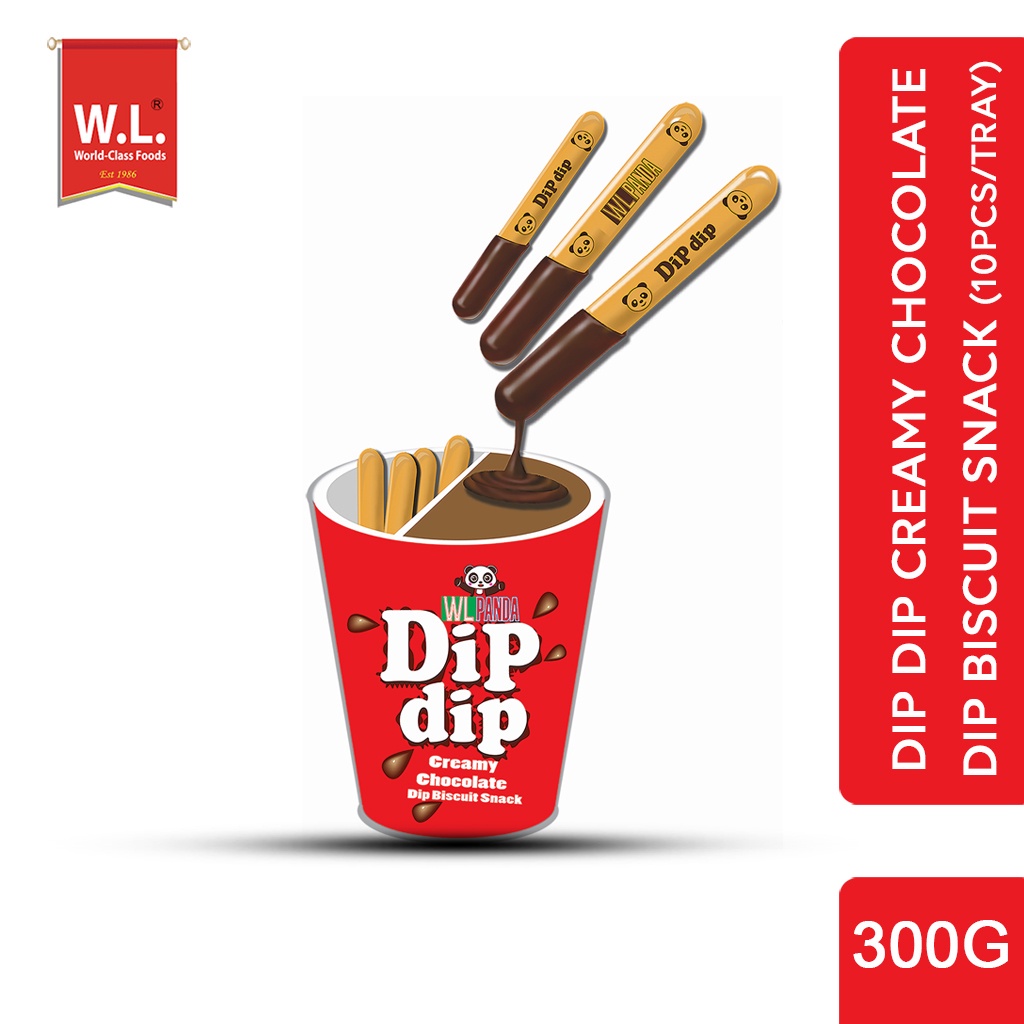 WL FOODS DIP DIP Creamy Chocolate Dip Biscuit Snack 30g packed by 10s