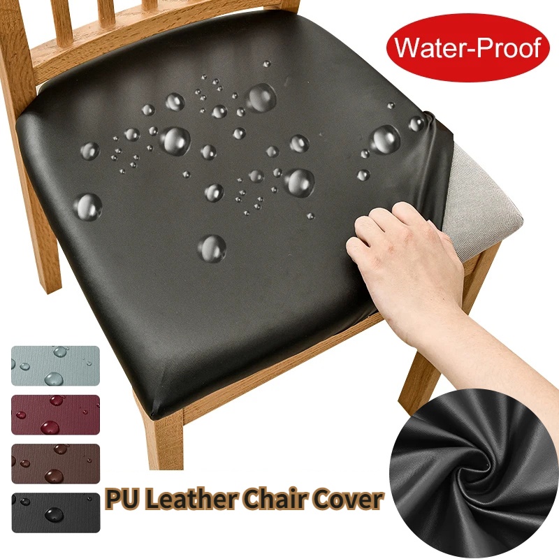 PU Leather Chair Cover Waterproof Chair Protector Seat Cover Wedding
