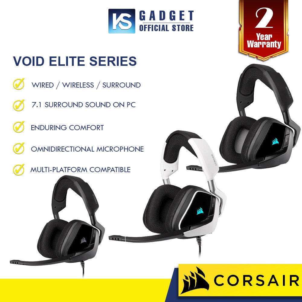 VOID RGB ELITE Wireless Premium Gaming Headset with 7.1 Surround Sound —  Carbon