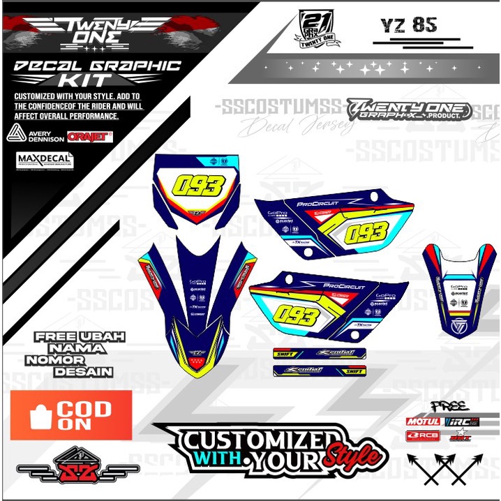 MERAH HITAM HIJAU Bebekstd yz85 mh 0722 decal rbt JUPITER vega new ...