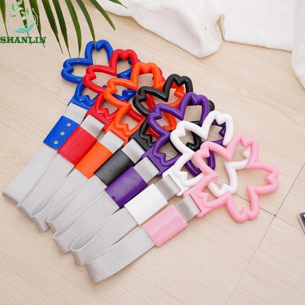 SHANLIN Car Hand Pull Ring Flower-shaped Plastic Car Static Belt Handle ...