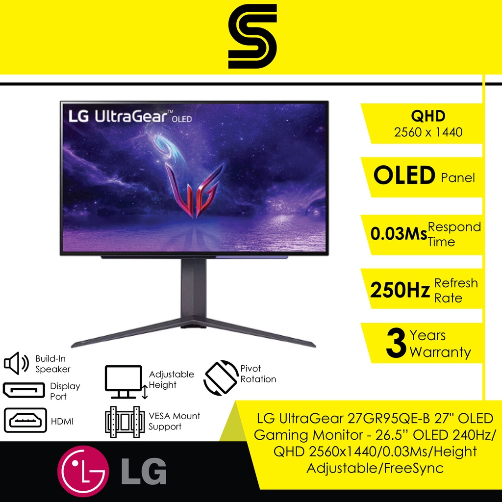 LG 27'' UltraGear 27GR95QE OLED QHD 240 Hz