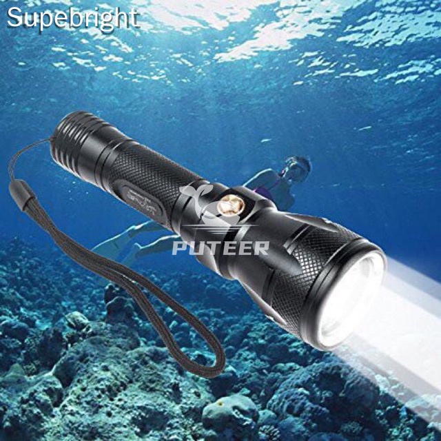 Lampu suluh Waterproof Menyelam Original Rechargeable Flashlight Scuba ...