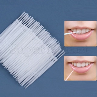 200PCS/Box Interdental Silicone Brushes Dental Toothpicks Brush Between  Teeth Silicone Toothpick With Thread Oral Cleaning Tools