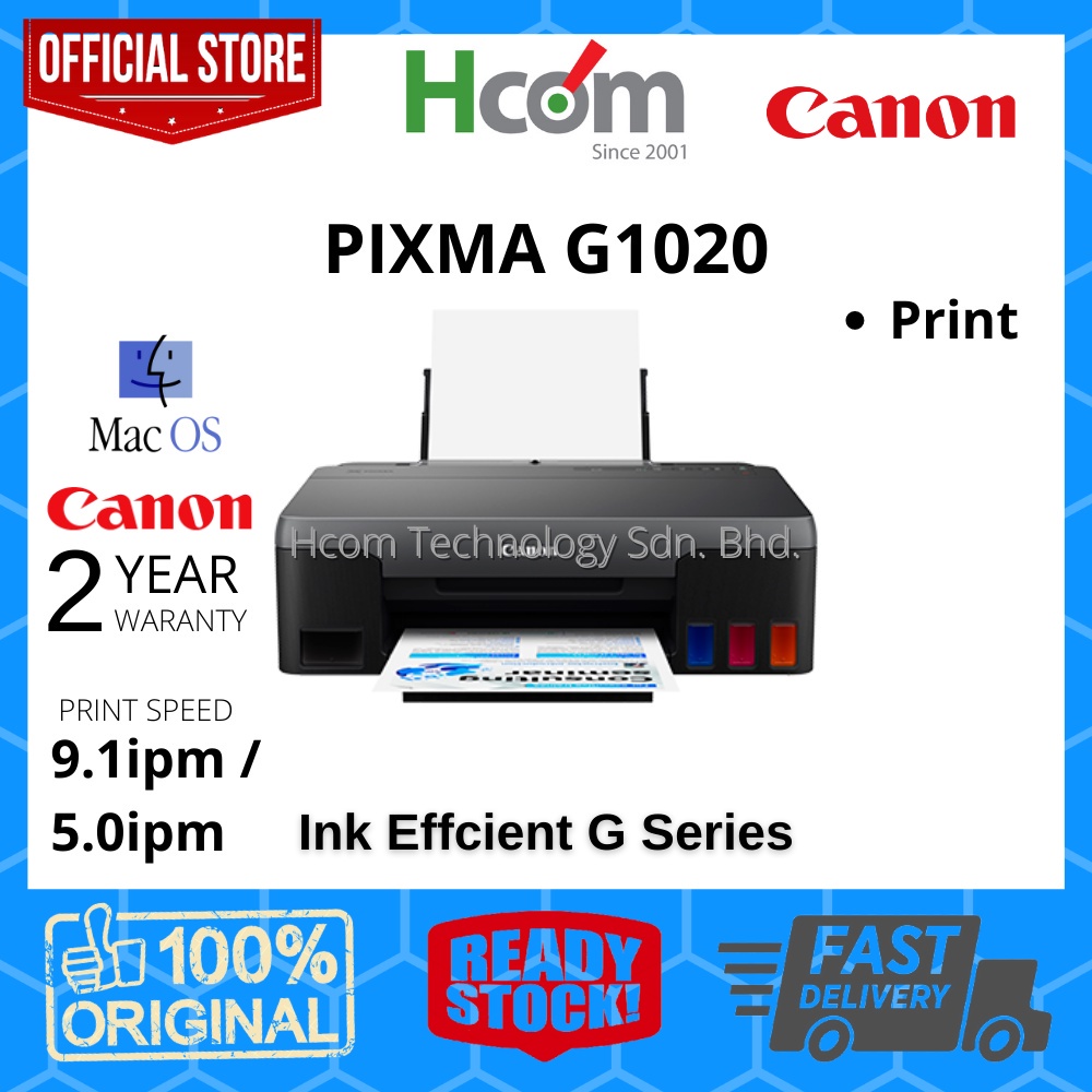 Canon PIXMA G1020 Ink Efficient Single Function Refillable Ink Tank ...