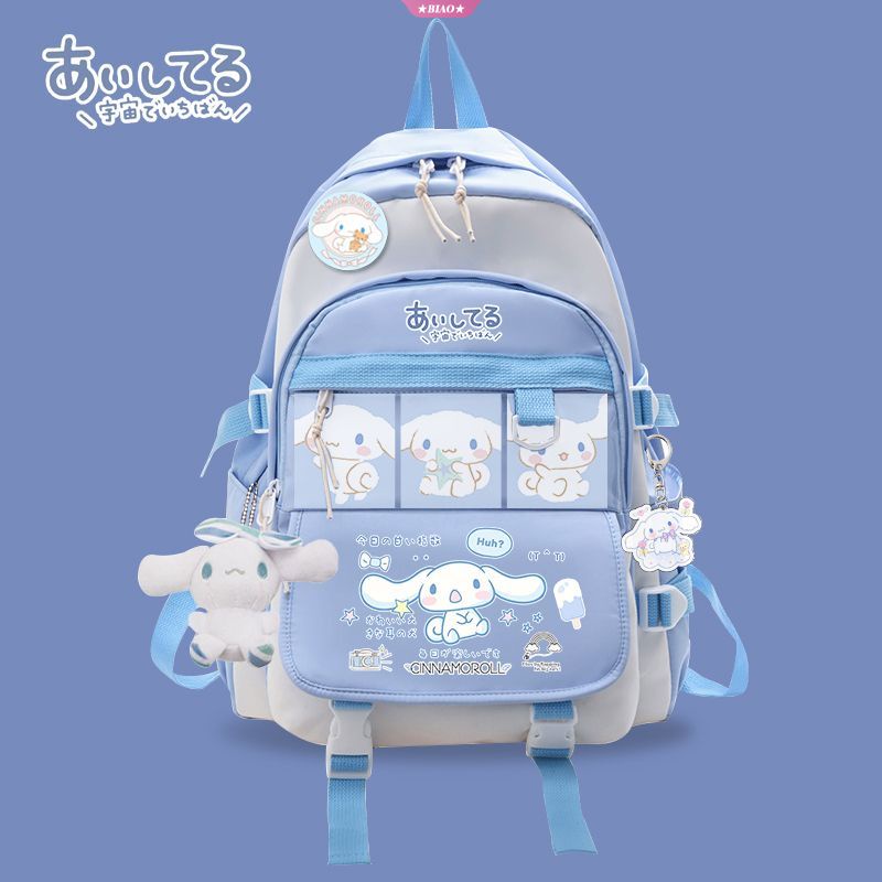 High-capacity Cartoon Sanrio Plush Cinnamoroll Backpack Children Black ...