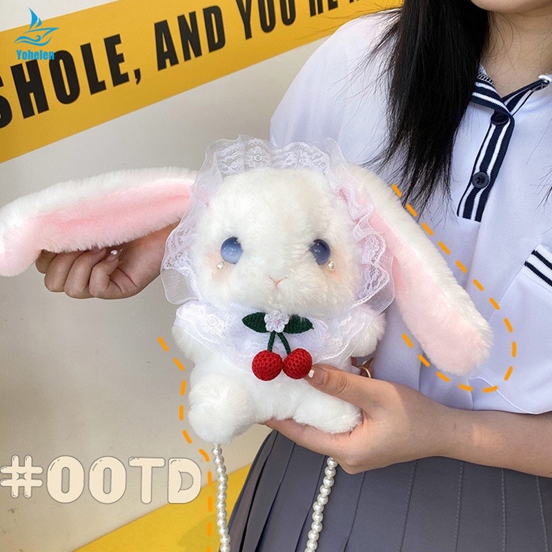 Review For  Japanese Lolita Cute Plush Loppy Eared Rabbit Backpack YV169