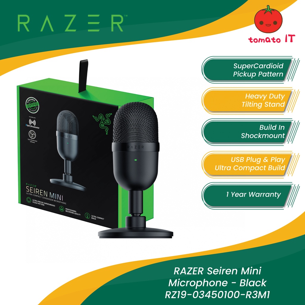 Microphone Razer Seiren Mini - Condensateur 14 Mm, Ultra-compact, Noir - Pour Streaming, Enregistrement - 9