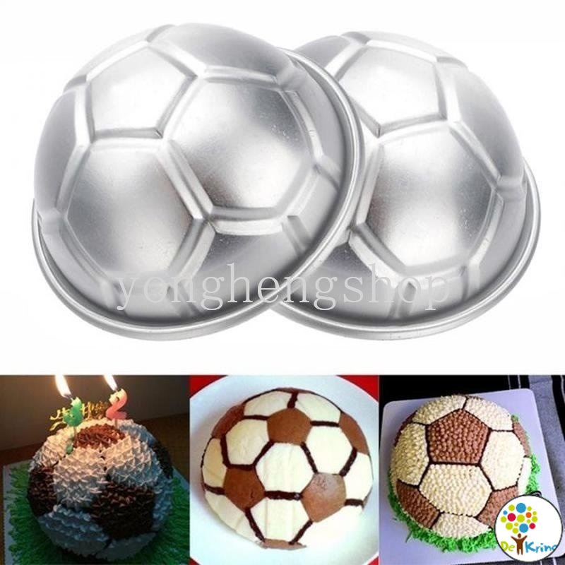 DK 2pcs/set 3D Football Shaped Cake Mold Soccer Ball Sphere Pudding ...