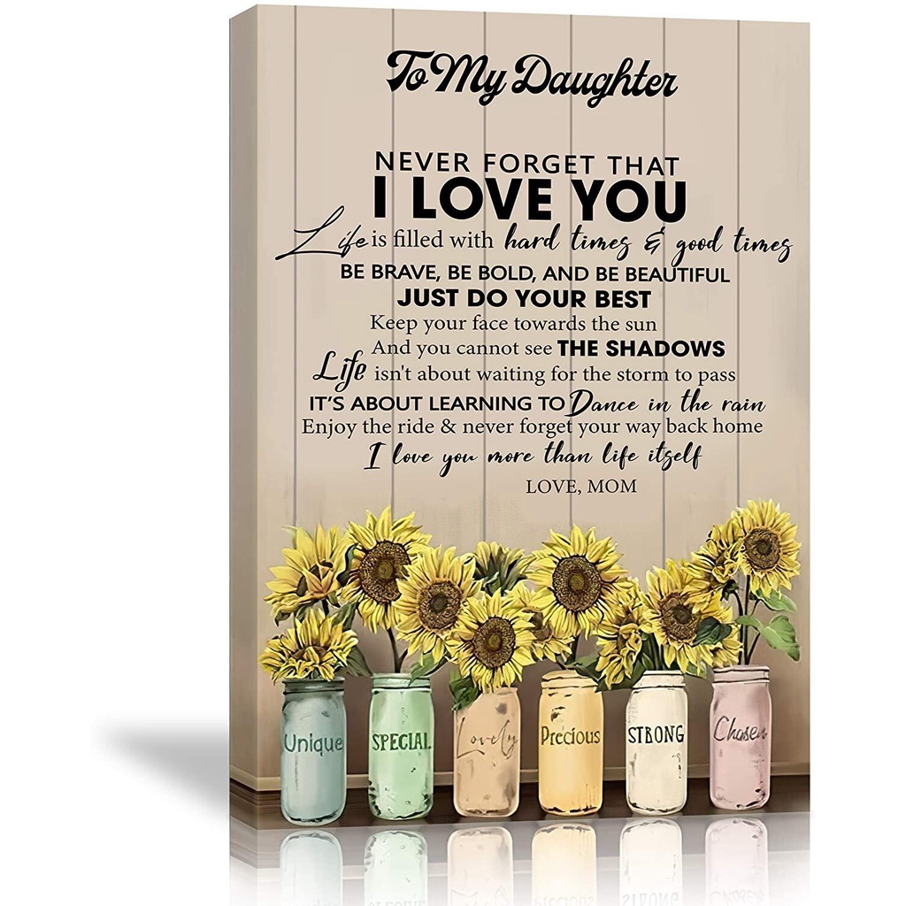 Personalized Wall Hanging Decor Art Canvas Print To My Daughter From