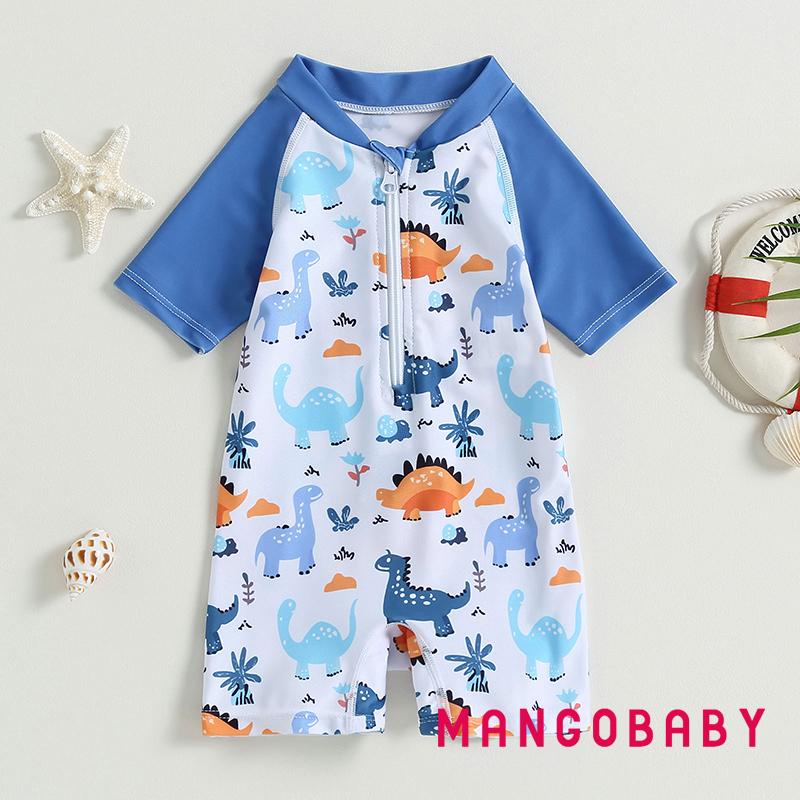 MANGO-Toddler Baby Rash Guard Swimsuit Cute Dinosaur Print Short Sleeve ...