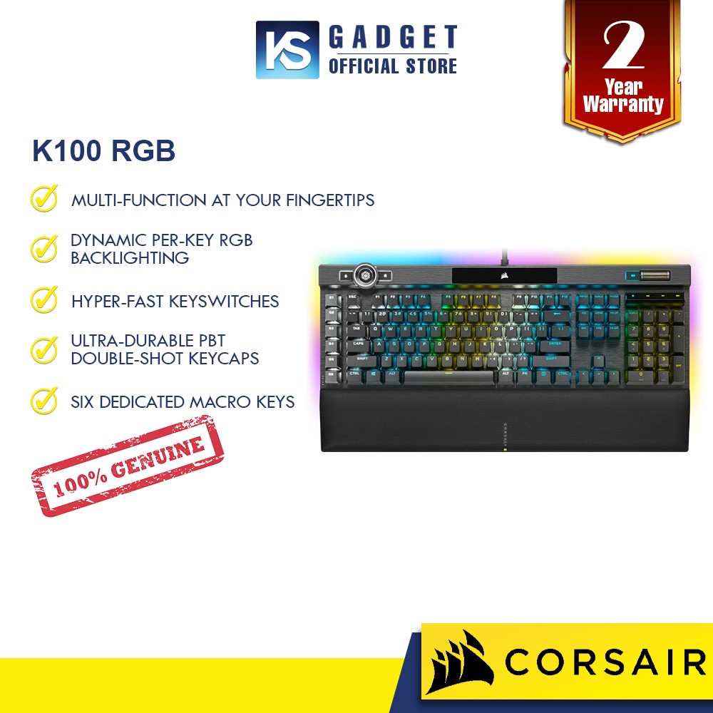Corsair K100 RGB Optical-Mechanical Gaming Keyboard - Midnight