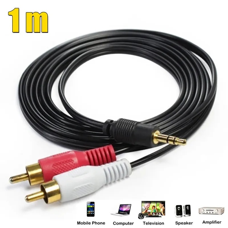 1M 3.5mm Jack Male to 2 RCA Adapter /High Quality 3.5 to RCA Audio ...