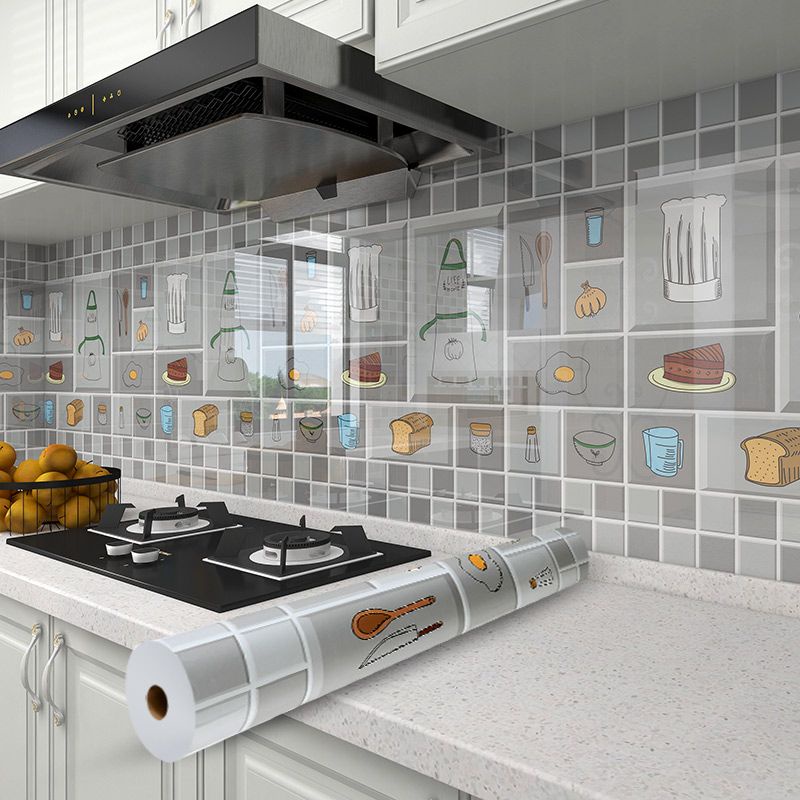 Self adhesive wallpaper waterproof Kitchen Oil-Proof Stickers Thickened ...