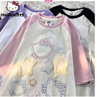 Sanrio Hello Kitty Dark Style Graffiti T-shirt Y2k Harajuku