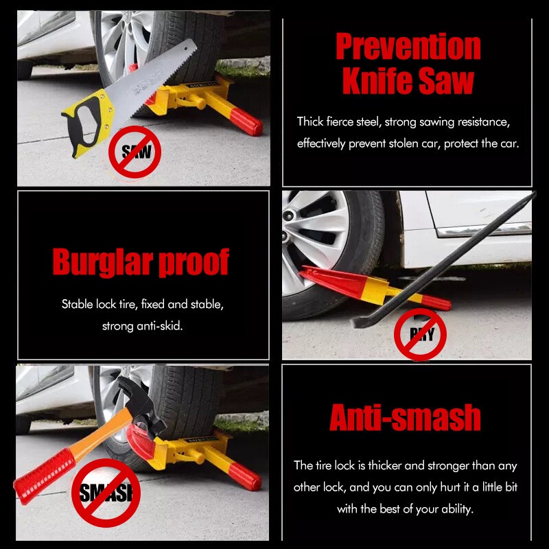 Car Wheel Lock Anti-Theft Tyre Car Clamp Padlock of Tyre Clamp Lock ...