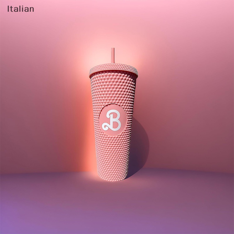 Italian Barbi Studded Tumbler, Bling Bling Pink Barbi Cup, 24oz Barbi