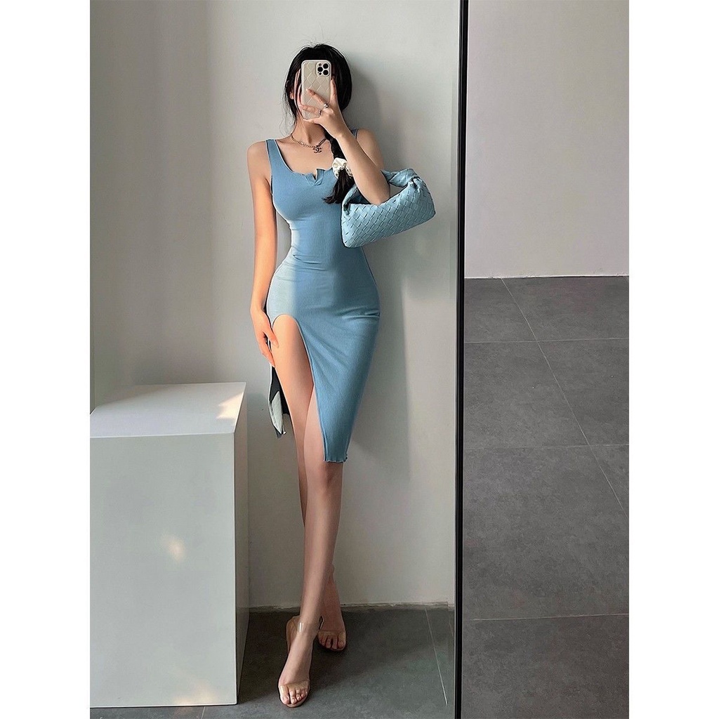 [Belle]2022summer new pure hot girl skinny slimming sexy high split ...