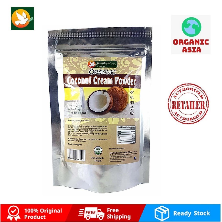 Health Paradise Organic Coconut Cream Powder (100gm) Shopee Malaysia