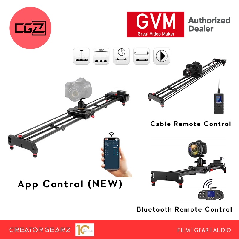 GVM Motorized Carbon Fiber Video Slider APP Controller GR80QD / GR120QD